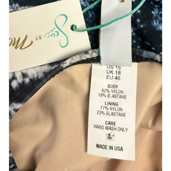 New Monif C Swimsuit w/Cover Up Plus Size 1X Havana Bandage Purple Snake Print - Picture 15 of 16